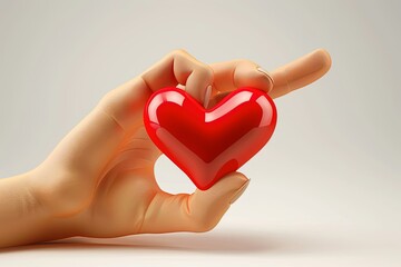 Obraz premium A person holding a red heart in their hand. Generative AI