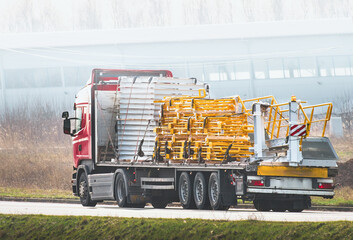 Truck Delivering Construction Materials to Site