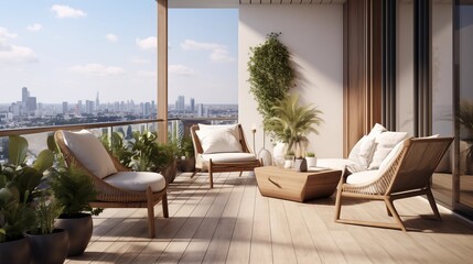 Obraz premium Contemporary Balcony. Modern Interior Design Background.