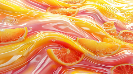 3d landscape of squeezed fruit juice made with generative AI