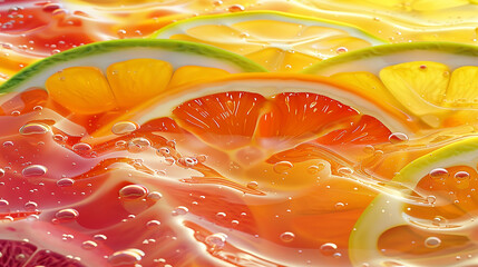 3d landscape of squeezed fruit juice made with generative AI