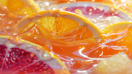 3d landscape of squeezed fruit juice made with generative AI
