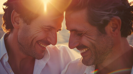 Happily married gay couple close up Stock Photo photography