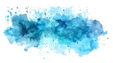 Watercolor Art: Splash of Blue Hues Creates Vibrant and Dynamic Scene