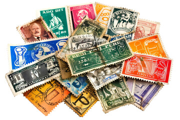 Stamps Collection isolated on transparent background
