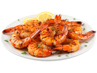 grilled shrimp isolated on transparent background