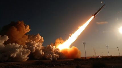 Obraz premium Amazing view of a rocket launched from Earth into space