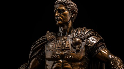 Roman emperor regal bronze depiction