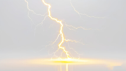 Thunderstorm or light effect isolated on white background	