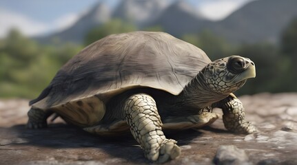 An endangered Hawaiian Green Sea Turtle cruises in the warm waters of the Pacific Ocean in Hawaii.
 generative.ai