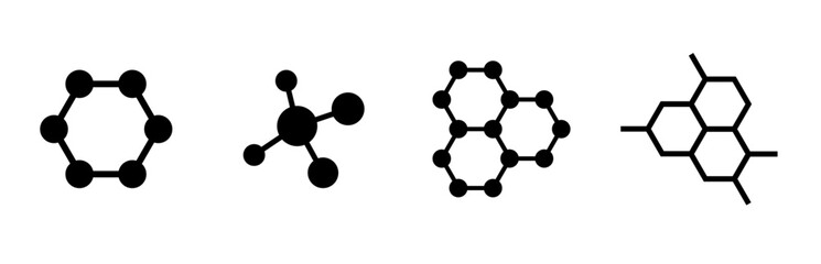 Molecular structure. Molecule logo vector icon. Molecular structure logo.