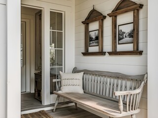 House a window with bench sofa