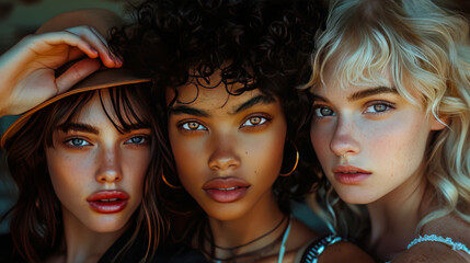 Obraz premium Inclusive Beauty: Empowering Women of Diverse Backgrounds