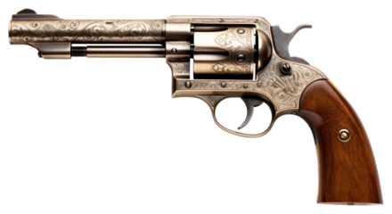 PNG Five shot 38 caliber handgun revolver weapon. 