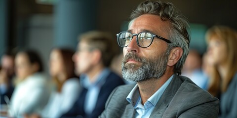 Confident business professional attending a seminar