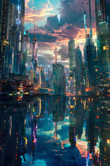Futuristic Cityscape in Ultra HD Movie Scene - A Gigantic Leap into World of High Definition Entertainment