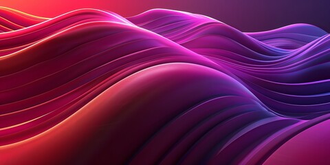 Abstract wallpaper created from Magenta 3D Undulating lines. Colorful 3D Render with copy-space.