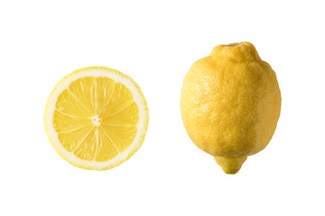 Lemon isolated on white Background. Food background.
