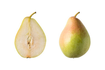 Pear isolated on white Background. Food background.