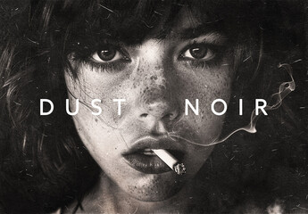 Dust Noir Overlay Photo Effect Mockup With Generative AI - obrazy, fototapety, plakaty