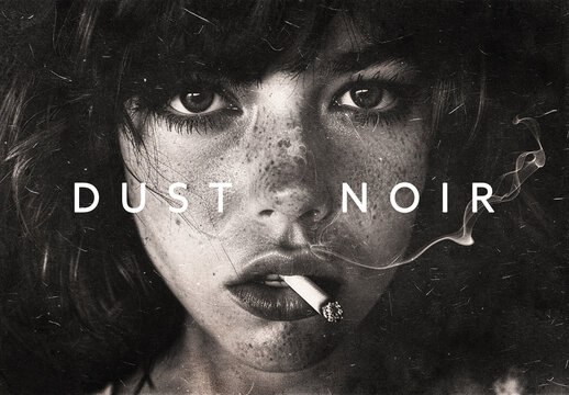Dust Noir Overlay Photo Effect Mockup With Generative AI