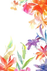 Vibrant Watercolor Floral Background for Creative Design