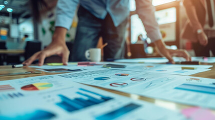 Obraz premium company profit making planning strategy brainstorming presentation team graph report growth marketing data financial analyzing working scussing collaboration business banner consultation