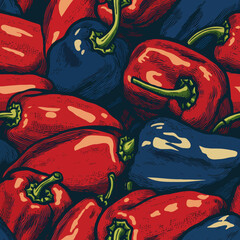 Seamless Colorful Chilli Pepper Pattern