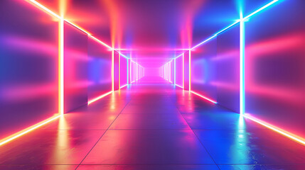 render abstract neon light background with floor reflection ai generateAbstract, neon lights, background, vibrant, colorful, glowing, illuminated, fluorescent, electric, futuristic, vibrant, dynamic,