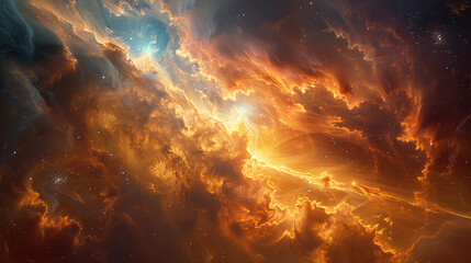 Cosmic space, stars and galaxies in outer space.