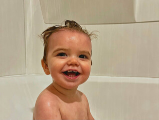 baby in bath