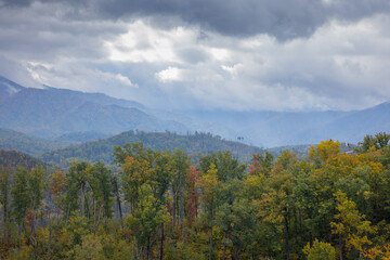 Smoky Mountains with low clouds