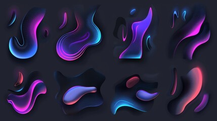 This set of social media templates features a black curve shape, creating a fluid and flowing image. It is ideal for promoting sales or companies.