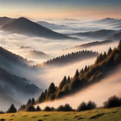 Obraz premium mountain landscape with mist