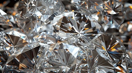 3D Illustration: Realistic Diamond Texture Close-Up with Caustic Details