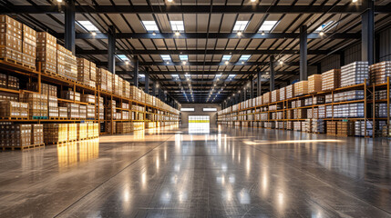 Fototapeta premium Large empty warehouse of goods.