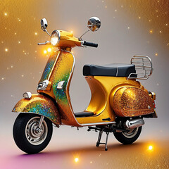 Vintage Golden Colour Scooter