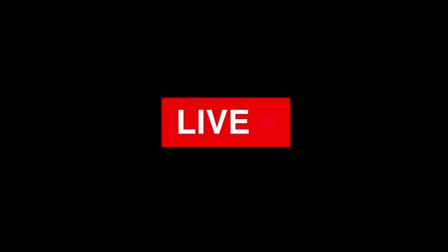 Red blinking live on air motion graphics animation black background