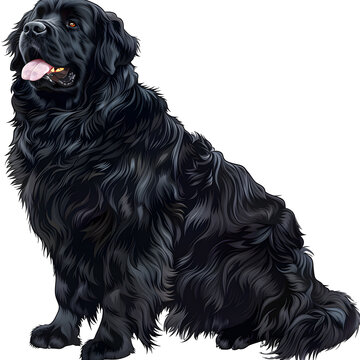 recommend clip art: Clipart illustration of a newfoundland dog breed on a white background. Suitable for crafting and digital design projects.[A-0002]
