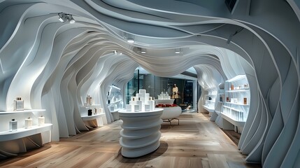 Hyperreal Perfumery: Prague, Vienna Stores with Biomorphic Architecture, Neo-Plastic Materials