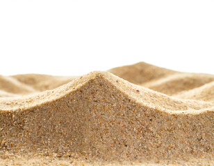 Sand unten am Rand isoliert auf weißen Hintergrund, Freisteller