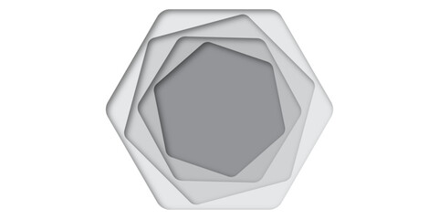 White paper cut hexagon abstract 3d design dropshadow wallpaper vector