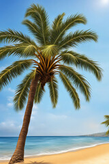 Obraz premium Summer season beach side palm tree