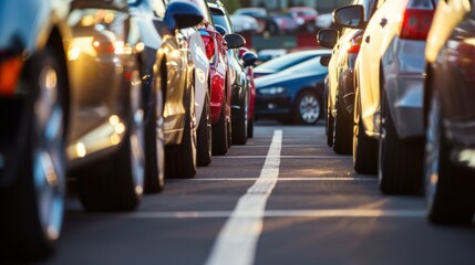 Cars For Sale Stock Lot Row. Car Dealer Inventory