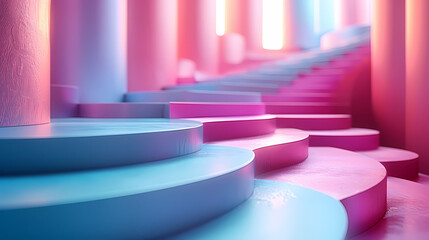 pastel color podium for product display