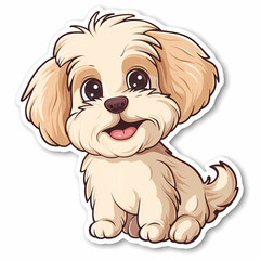 Obraz premium Cute dog cartoon on a White Canvas Sticker,vector image