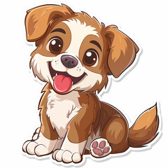 Obraz premium Cute dog cartoon on a White Canvas Sticker,vector image