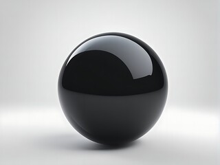 Abstract 3D illustration of a bubble of black color on a white background isolated