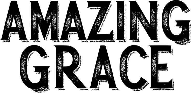 Amazing Grace Typo Retro Vector