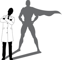 Superhero Scientist Super Hero Shadow Silhouette